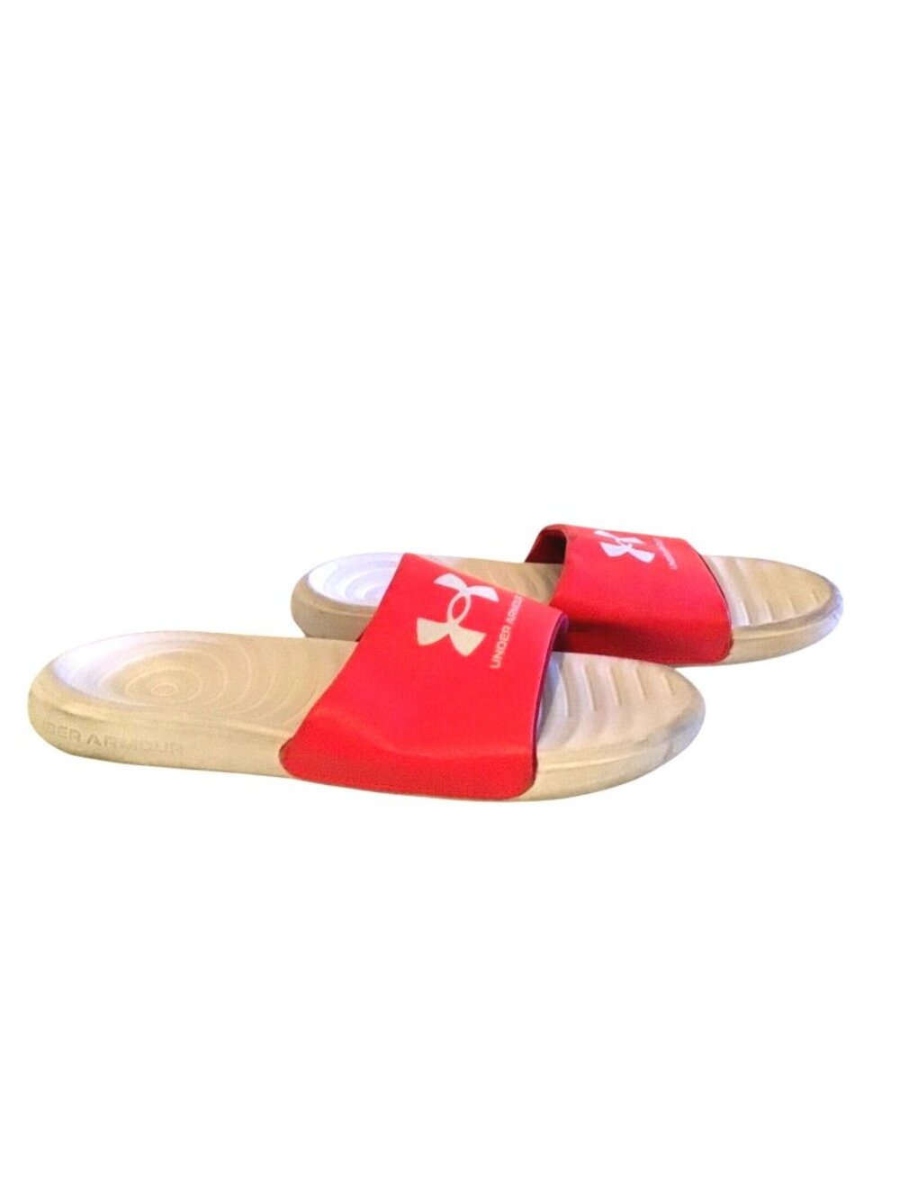 UNDER ARMOUR- SLIP-ON WHITE/RED SIZE 9